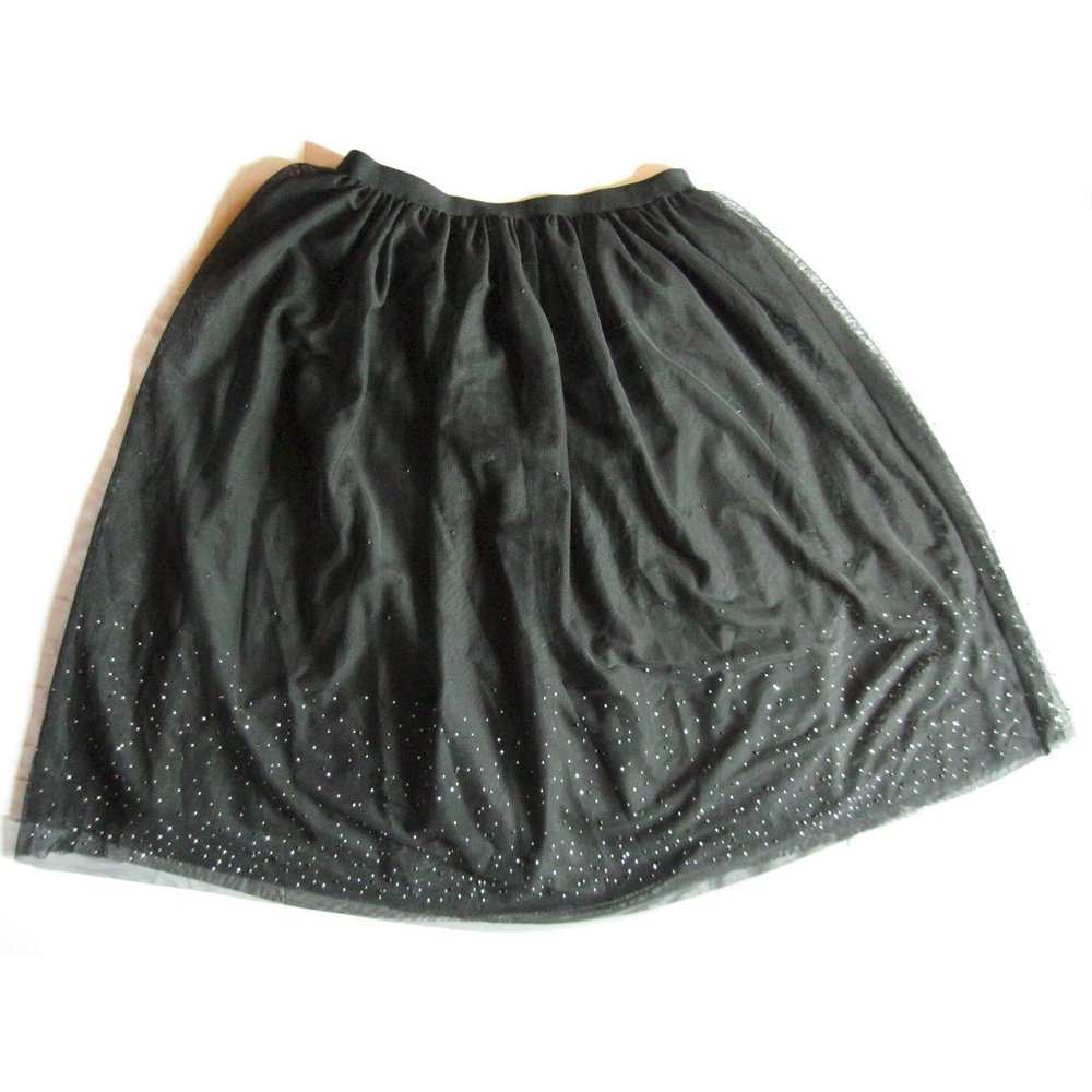 a new day Black Rhinestone Midi Skirt